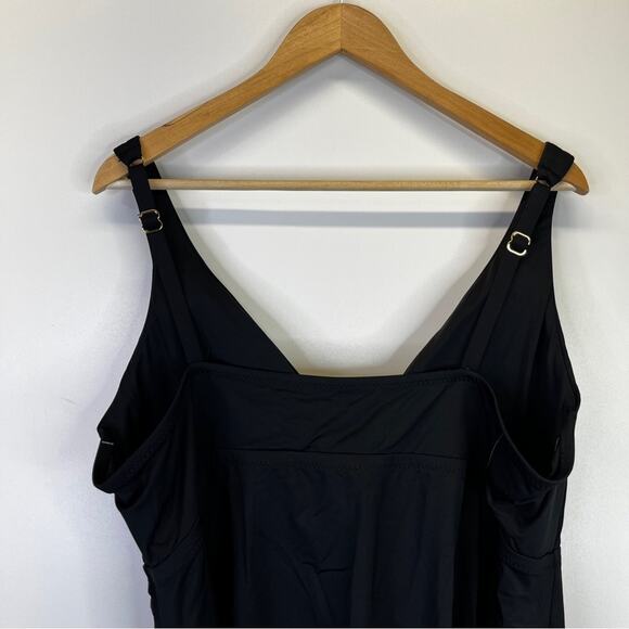 Becca Color Code Flounce Tankini top black - 0X - Picture 7 of 9